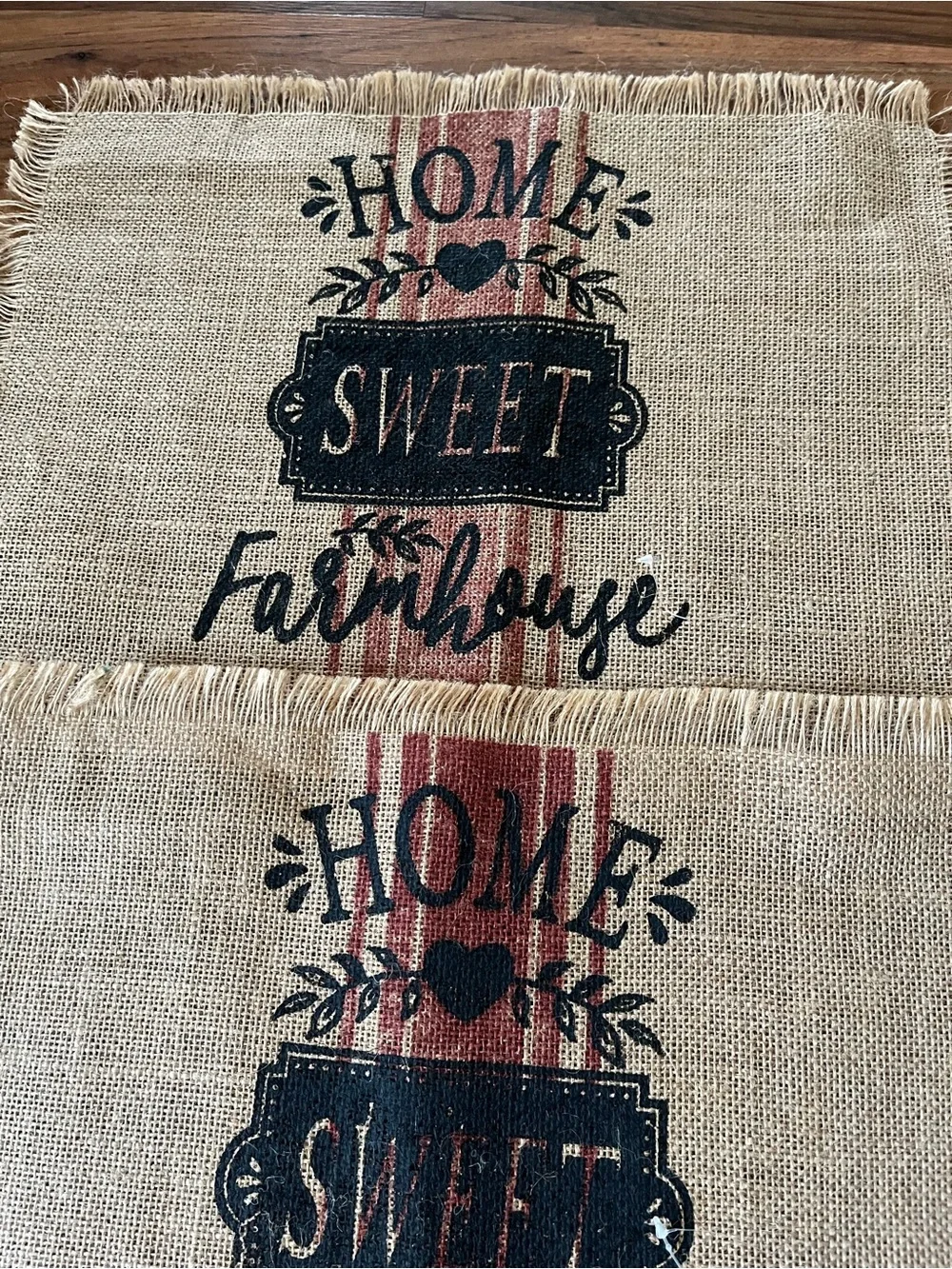 Farmhouse Burlap Placemats - Set of 4